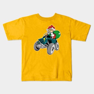 Santa Claus riding in a car Kids T-Shirt